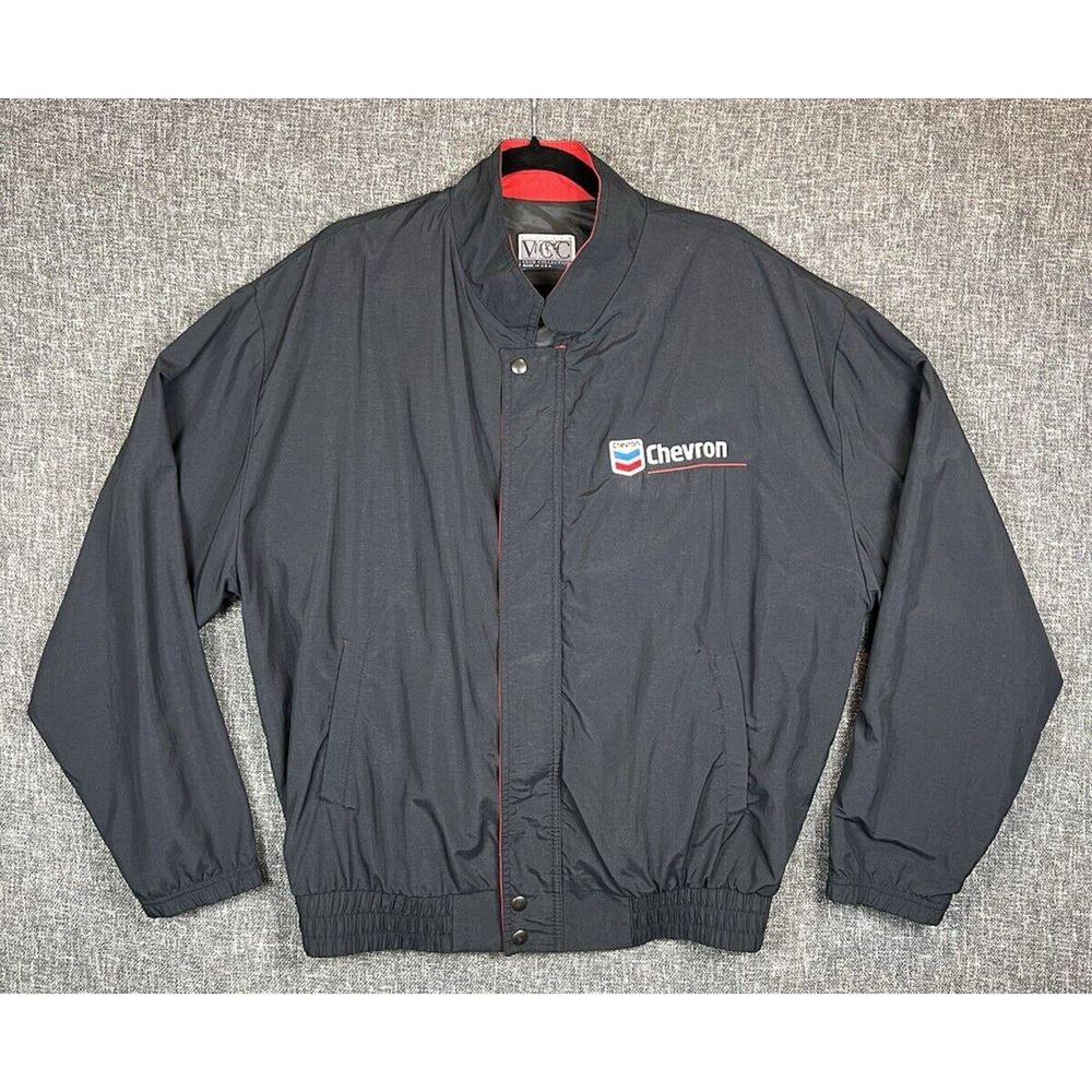 Chevron Windbreaker Jacket Vantage Club Collection Tag Made In USA Snap VTG